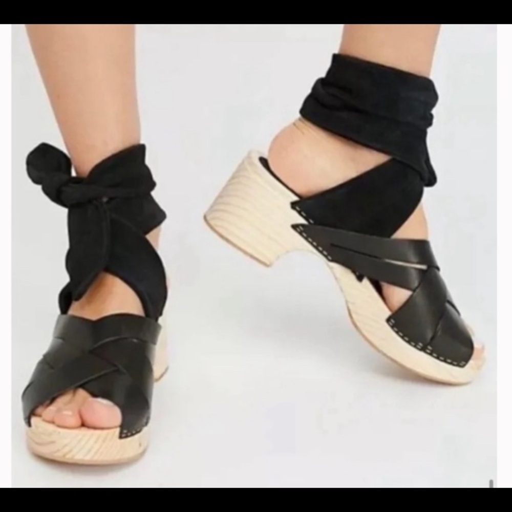 Free People Black Emmy Leather Clog